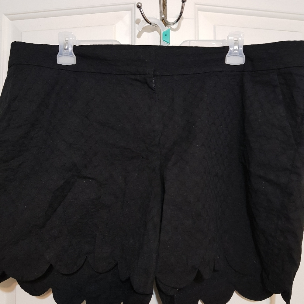 Black Scalloped Shorts
